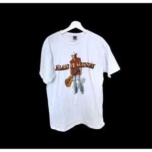 Vintage 99 Alan Jackson Shirt Sz XL Country Music Tour USA White Distressed